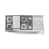 ILVE 60-Inch Nostalgie II Noblesse Propane Gas Dual Fuel Range with 7 Sealed Burners, Griddle, French Top, and Triple Glass Door Oven in Matte Graphite with Chrome Trim (UN60FSNMPMGCLP)