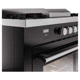 ILVE Professional Plus II 60-Inch Propane Gas Dual Fuel Range with 7 Burners, Griddle, & French Top with Solid Door Oven in Glossy Black (UP60FSQMPBKLP)