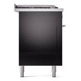 ILVE Professional Plus II 60-Inch Propane Gas Dual Fuel Range with 7 Burners, Griddle, & French Top with Solid Door Oven in Glossy Black (UP60FSQMPBKLP)
