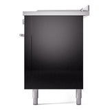 ILVE Professional Plus II 60-Inch Propane Gas Dual Fuel Range with 7 Burners, Griddle, & French Top with Solid Door Oven in Glossy Black (UP60FSQMPBKLP)