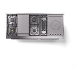ILVE Nostalgie II 60-Inch Propane Gas Dual Fuel Range with 7 Burners, Griddle, & French Top with Solid Door Oven in Blue Grey with Chrome Trim (UP60FSQNMPBGCLP)