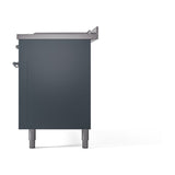 ILVE Nostalgie II 60-Inch Propane Gas Dual Fuel Range with 7 Burners, Griddle, & French Top with Solid Door Oven in Blue Grey with Chrome Trim (UP60FSQNMPBGCLP)