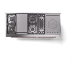 ILVE Nostalgie II 60-Inch Propane Gas Dual Fuel Range with 7 Burners, Griddle, & French Top with Solid Door Oven in Blue Grey with Copper Trim (UP60FSQNMPBGPLP)