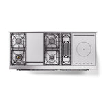 ILVE Nostalgie II 60-Inch Propane Gas Dual Fuel Range with 7 Burners, Griddle, & French Top with Solid Door Oven in Matte Graphite with Chrome Trim (UP60FSQNMPMGCLP)