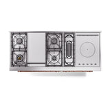 ILVE Nostalgie II 60-Inch Propane Gas Dual Fuel Range with 7 Burners, Griddle, & French Top with Solid Door Oven in Custom RAL with Copper Trim (UP60FSQNMPRAPLP)