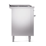 ILVE Nostalgie II 60-Inch Propane Gas Dual Fuel Range with 7 Burners, Griddle, & French Top with Solid Door Oven in Stainless Steel with Chrome Trim (UP60FSQNMPSSCLP)