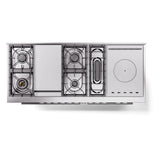 ILVE Professional Plus II 60-Inch Propane Gas Dual Fuel Range with 7 Burners, Griddle, & French Top with Triple Glass Door Oven in Blue Grey (UP60FSWMPBGLP)