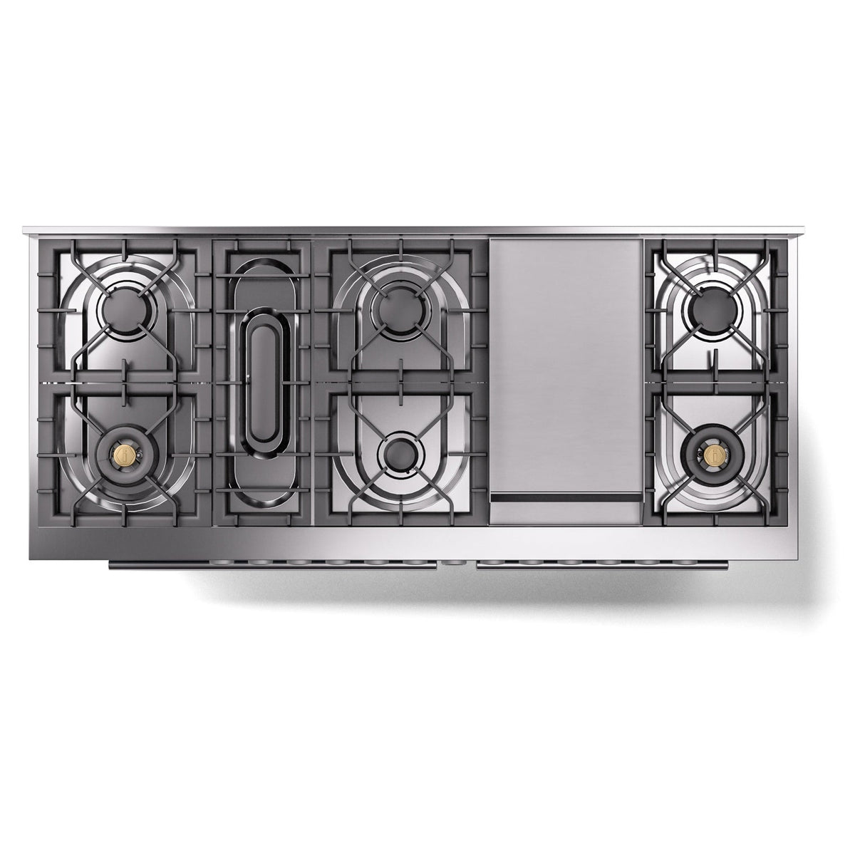 ILVE 60-inch Professional Plus II Propane Gas Dual Fuel Range with 9 Burners, Griddle, and Triple Glass Door Oven in Blue Grey (UP60FWMPBGLP)