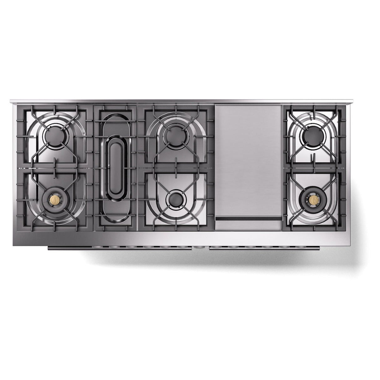 ILVE 60-inch Professional Plus II Natural Gas Dual Fuel Range with 9 Burners, Griddle, and Triple Glass Door Oven in RAL (UP60FWMPRA)