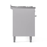 ILVE 60-inch Professional Plus II Natural Gas Dual Fuel Range with 9 Burners, Griddle, and Triple Glass Door Oven in White (UP60FWMPWH)