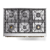 ILVE Nostalgie II Limited Edition 40-Inch Natural Gas Dual Fuel Range with 6 Gas Brass Burners and Electric Oven in Matte Graphite (UPD406NMPMGG)