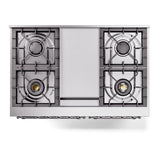 ILVE Nostalgie II 40-Inch Dual Fuel Freestanding Range in Blue Grey with Chrome Trim (UPD40FNMPBGCLP)