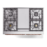 ILVE Nostalgie II 40-Inch Dual Fuel Freestanding Range in Blue Grey with Copper Trim (UPD40FNMPBGPLP)