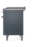 ILVE Nostalgie II 40-Inch Dual Fuel Freestanding Range in Blue Grey with Copper Trim (UPD40FNMPBGPLP)