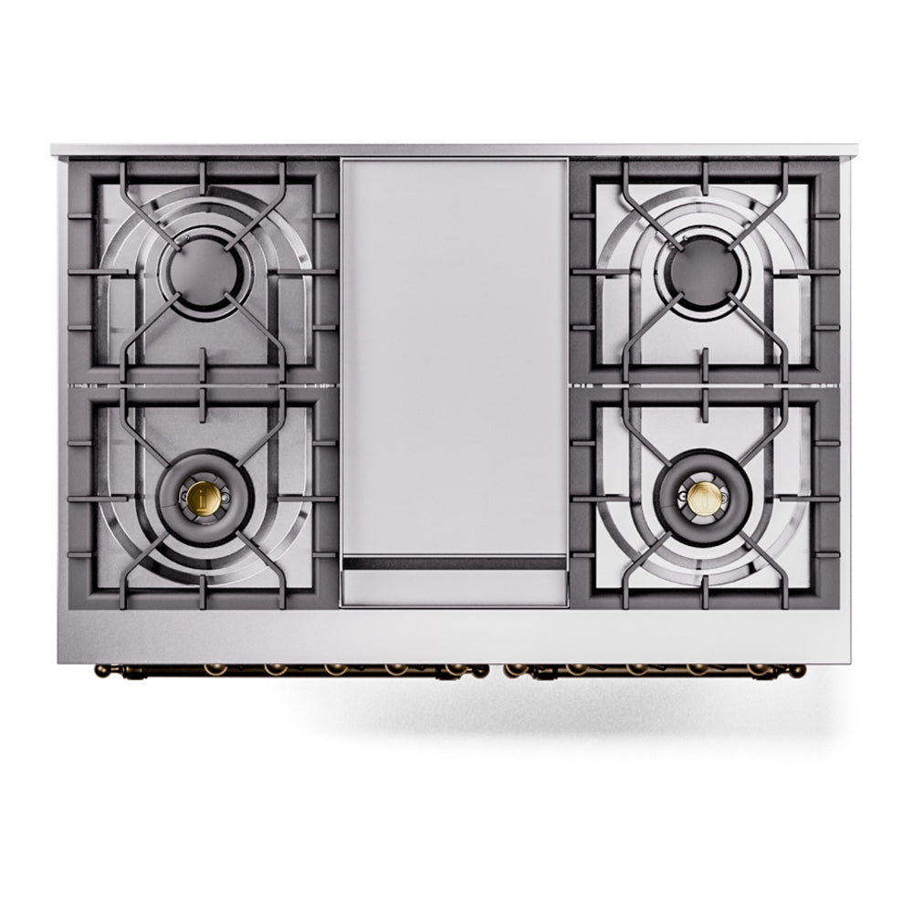 ILVE Nostalgie II 40-Inch Dual Fuel Freestanding Range in Custom RAL with Bronze Trim (UPD40FNMPRABLP)