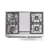 ILVE 40-Inch Nostalgie II Noblesse Propane Gas Dual Fuel Range with Triple Glass Door Oven in Glossy Black with Bronze Trim (UND40FNMPBKBLP)