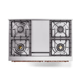 ILVE 40-Inch Nostalgie II Noblesse Propane Gas Dual Fuel Range with Triple Glass Door Oven in Glossy Black with Copper Trim (UND40FNMPBKPLP)