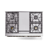 ILVE 40-Inch Nostalgie II Noblesse Propane Gas Dual Fuel Range with Triple Glass Door Oven in Emerald Green with Bronze Trim (UND40FNMPEGBLP)