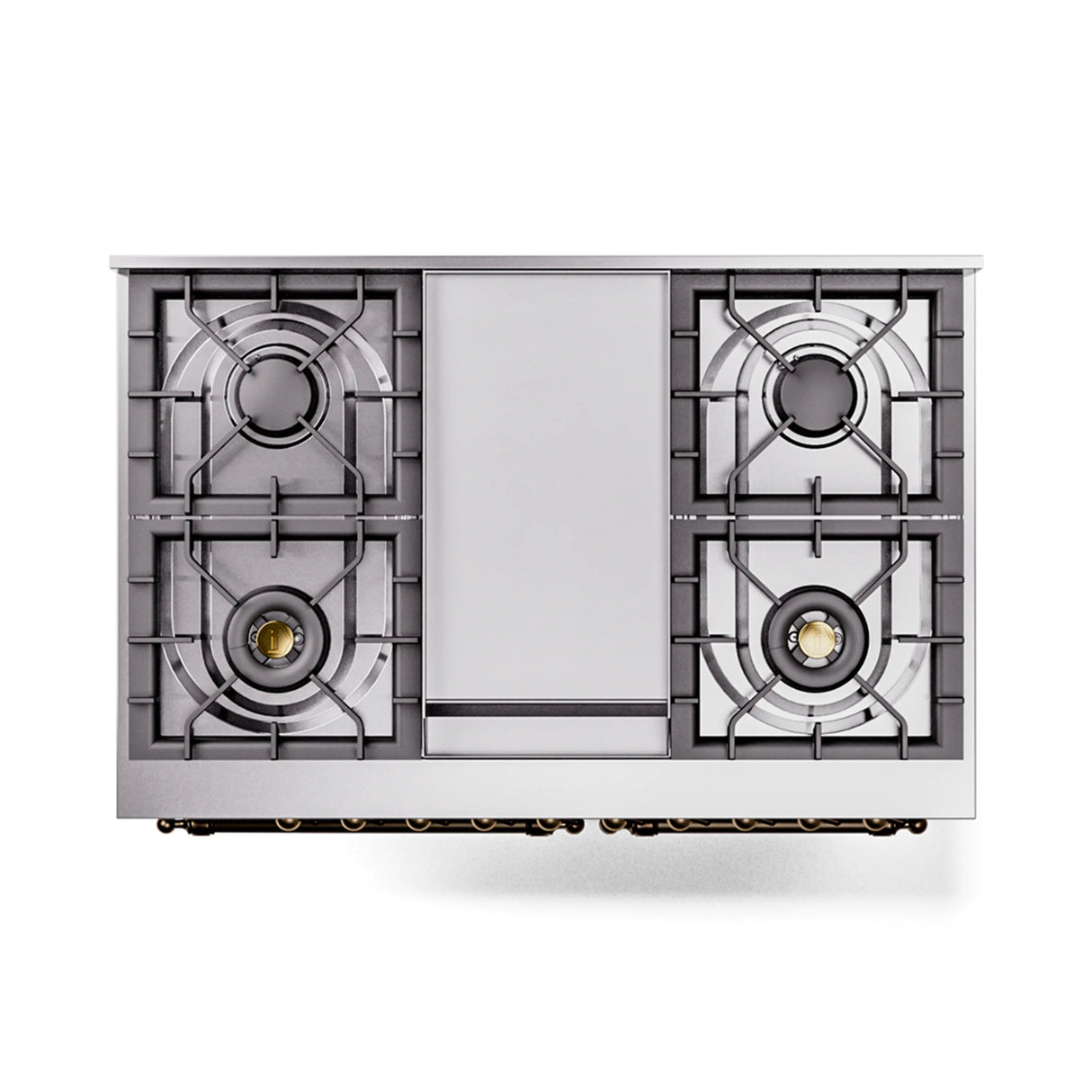 ILVE 40-Inch Nostalgie II Noblesse Natural Gas Dual Fuel Range with Triple Glass Door Oven in Emerald Green with Bronze Trim (UND40FNMPEGB)