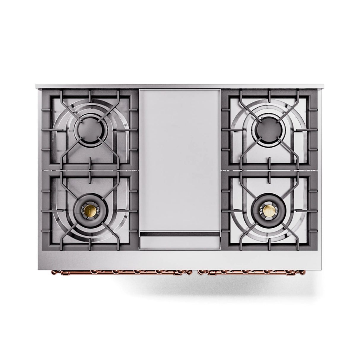 ILVE 40-Inch Nostalgie II Noblesse Propane Gas Dual Fuel Range with Triple Glass Door Oven in Emerald Green with Copper Trim (UND40FNMPEGPLP)