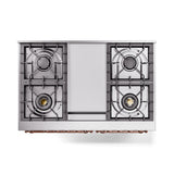 ILVE 40-Inch Nostalgie II Noblesse Propane Gas Dual Fuel Range with Triple Glass Door Oven in Emerald Green with Copper Trim (UND40FNMPEGPLP)