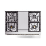 ILVE 40-Inch Nostalgie II Noblesse Propane Gas Dual Fuel Range with Triple Glass Door Oven in Midnight Blue with Bronze Trim (UND40FNMPMBBLP)