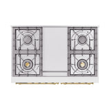 ILVE 40-Inch Nostalgie II Noblesse Propane Gas Dual Fuel Range with Triple Glass Door Oven in Midnight Blue with Brass Trim (UND40FNMPMBGLP)