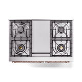 ILVE 40-Inch Nostalgie II Noblesse Natural Gas Dual Fuel Range with Triple Glass Door Oven in Matte Graphite with Copper Trim (UND40FNMPMGP)
