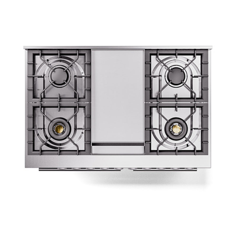 ILVE 40-inch Professional Plus II Natural Gas Dual Fuel Range with Solid Door Oven in Matte Graphite (UPD40FQMPMG)