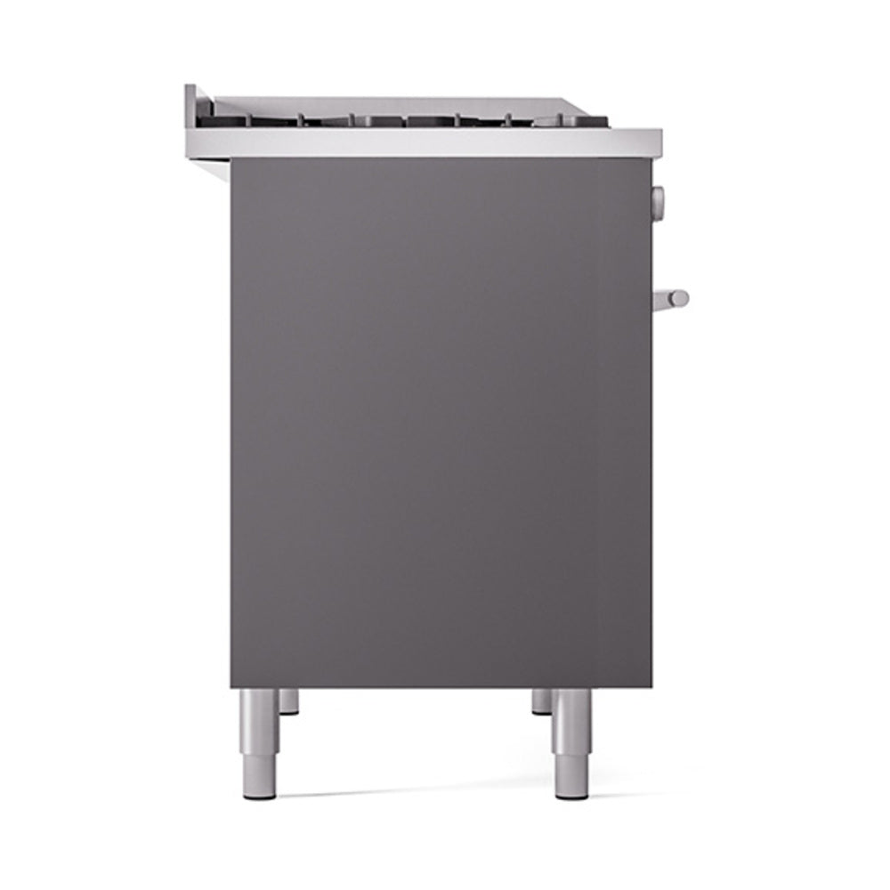 ILVE 40-inch Professional Plus II Natural Gas Dual Fuel Range with Solid Door Oven in Matte Graphite (UPD40FQMPMG)