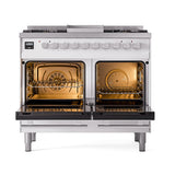ILVE 40-inch Professional Plus II Natural Gas Dual Fuel Range with Solid Door Oven in Custom RAL (UPD40FQMPRA)