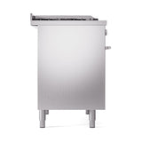 ILVE 40-inch Professional Plus II Natural Gas Dual Fuel Range with Solid Door Oven in Stainless Steel (UPD40FQMPSS)