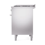 ILVE 40-inch Professional Plus II Natural Gas Dual Fuel Range with Solid Door Oven in Stainless Steel (UPD40FQMPSS)