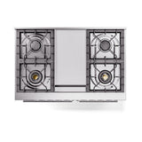ILVE 40-inch Professional Plus II Natural Gas Dual Fuel Range with Solid Door Oven in White (UPD40FQMPWH)