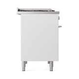 ILVE 40-inch Professional Plus II Natural Gas Dual Fuel Range with Solid Door Oven in White (UPD40FQMPWH)