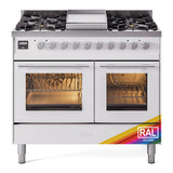ILVE Professional Plus II 40-Inch Freestanding Natural Gas Dual Fuel Range with 6 Sealed Burner in Custom RAL (UPD40FWMPRA)
