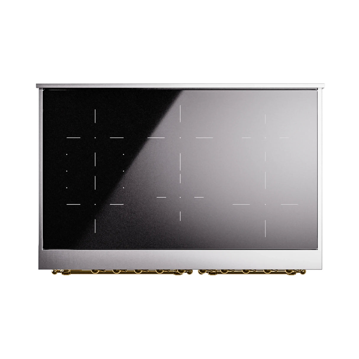 ILVE 40-Inch Nostalgie II Noblesse Induction Range with Triple Glass Door in White with Brass Trim (UNDI406NMPWHG)