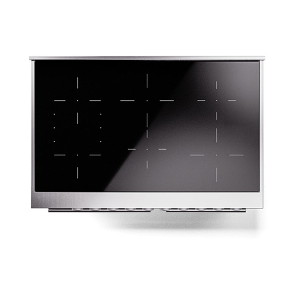 ILVE 40-Inch Professional Plus II Induction Range with Solid Door Oven in Glossy Black (UPDI406QMPBK)