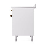 ILVE 40-Inch Nostalgie II Induction Range with Solid Door Oven in White with Bronze Trim (UPDI406QNMPWHB)