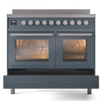 ILVE Professional Plus II 40-Inch Induction Range in Blue Grey (UPDI406WMPBG)
