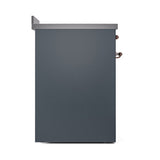 ILVE Nostalgie II 30-Inch Freestanding Electric Induction Range in Blue Grey with Copper Trim (UPI304NMPBGP)
