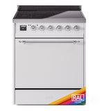 ILVE 30-Inch Nostalgie II Induction Range with Solid Door Oven in Custom RAL with Chrome Trim (UPI304QNMPRAC)