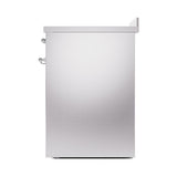 ILVE 30-Inch Nostalgie II Induction Range with Solid Door Oven in Stainless Steel with Chrome Trim (UPI304QNMPSSC)