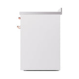 ILVE 30-Inch Nostalgie II Induction Range with Solid Door Oven in White with Copper Trim (UPI304QNMPWHP)