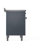 ILVE 36-Inch Nostalgie II Induction Range with Solid Door Oven in Blue Grey with Bronze Trim (UPI366QNMPBGB)