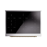 ILVE 36-Inch Nostalgie II Induction Range with Solid Door Oven in Burgundy with Brass Trim (UPI366QNMPBUG)