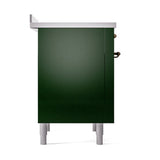 ILVE 36-Inch Nostalgie II Induction Range with Solid Door Oven in Emerald Green with Chrome Trim (UPI366QNMPEGC)