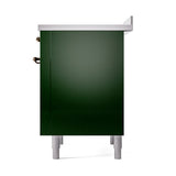 ILVE 36-Inch Nostalgie II Induction Range with Solid Door Oven in Emerald Green with Chrome Trim (UPI366QNMPEGC)