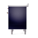 ILVE 36-Inch Nostalgie II Induction Range with Solid Door Oven in Matte Graphite with Copper Trim (UPI366QNMPMGP)