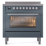 ILVE Professional Plus II 36-Inch Induction Range in Blue Grey (UPI366WMPBG)